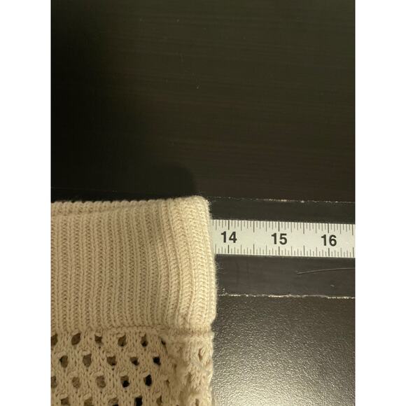 Sincerely Jules Women Pants Medium Cream Crochet Sheer Flare Festival Boho Beach - Picture 6 of 9